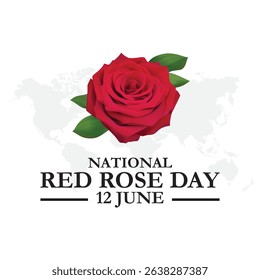 national red rose day design template. red rose illustration. rose vector design. flat floral design. World Red Rose Day Vector Illustration. It encourages people to gift red roses to express love.
