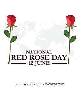 national red rose day design template. red rose illustration. rose vector design. flat floral design. World Red Rose Day Vector Illustration. It encourages people to gift red roses to express love.