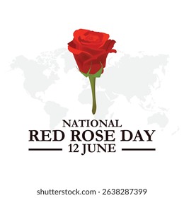 national red rose day design template. red rose illustration. rose vector design. flat floral design. World Red Rose Day Vector Illustration. It encourages people to gift red roses to express love.