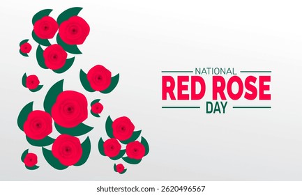 National Red Rose Day. holiday concept, Perfect for background, banners, cards, posters, and  social media design with text inscription and classic color for a professional look