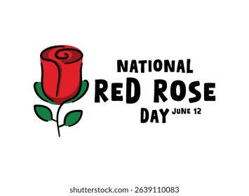 National Red Rose Day. June 12. Eps 10.