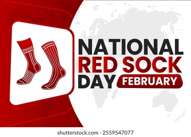 NATIONAL RED SOCK DAY Vector Illustration background on february