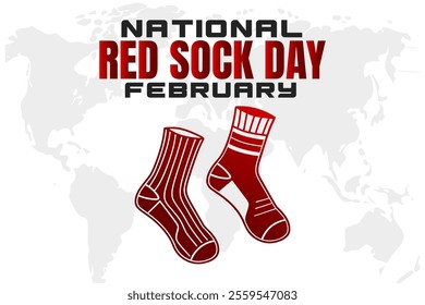 NATIONAL RED SOCK DAY Vector Illustration background on february