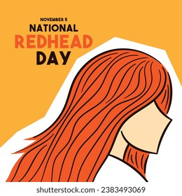 National Redhead Day. November 5. Flat design vector. Poster, banner, card, background. Eps 10.