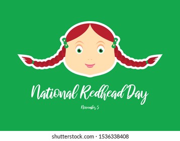 National Redhead Day Vector Beautiful Redhead Stock Vector (Royalty ...