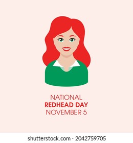 National Redhead Day Vector Happy Beautiful Stock Vector (royalty Free 