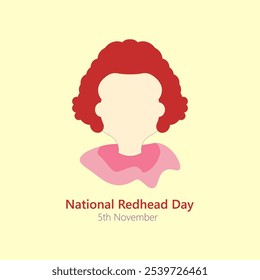 National Redhead Day, Vektorgrafik. Rote Haarfarbe. 5. November.