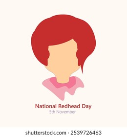 National Redhead Day, Vektorgrafik. Rote Haarfarbe. 5. November.