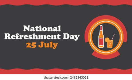 National Refreshment Day vector banner design. Happy National Refreshment Day modern minimal graphic poster illustration.