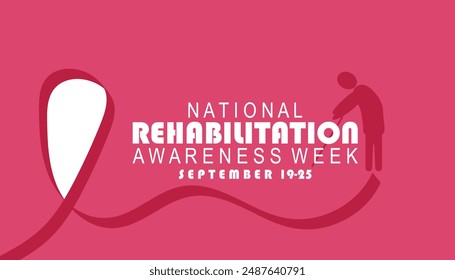 National Rehabilitation awareness week is observed every year on September. banner design template Vector illustration background design.