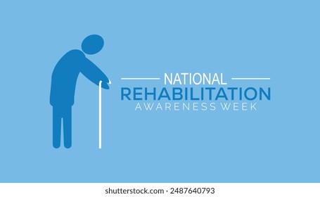 National Rehabilitation awareness week is observed every year on September. banner design template Vector illustration background design.