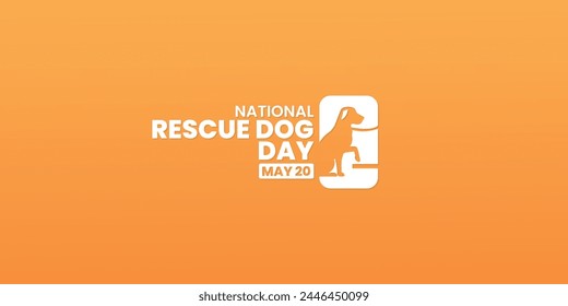 National Rescue Dog Day, 20. Mai, geeignet für Social Media Post, Kartengruß, Banner, Vorlage Design, Druck, geeignet für Veranstaltung, Website, Vektorillustration, mit Hundeabbildung.