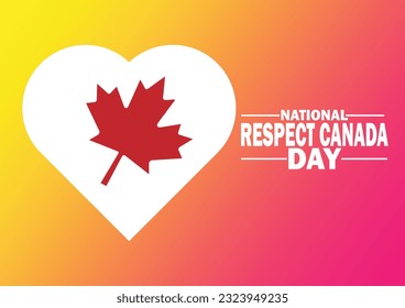 National Respect Canada Day. Holiday concept. Template for background, banner, card, poster with text inscription. Vector Illustration