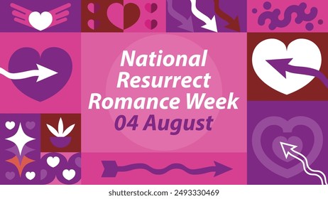 National Resurrect Romance Week vector banner design. Happy National Resurrect Romance Week modern minimal graphic poster illustration.