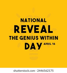 National Reveal The Genius Within Day. April 16. Eps 10.