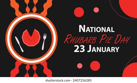 National Rhubarb Pie Day vector banner design. Happy National Rhubarb Pie Day modern minimal graphic poster illustration.