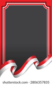 National ribbon frame bordering a dark void in a portrait orientation fo independence day