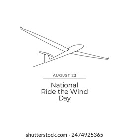 National Ride The Wind Day line art vector. eps 10.