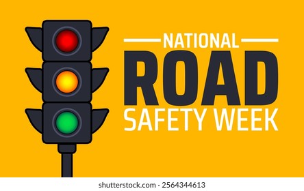 National Road safety week background banner or poster design template. observed every year in January. Holiday concept. Use to any Template, card, poster, placard, template.