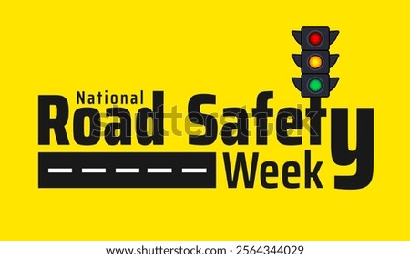 National Road safety week background banner or poster design template. observed every year in January. Holiday concept. Use to any Template, card, poster, placard, template.
