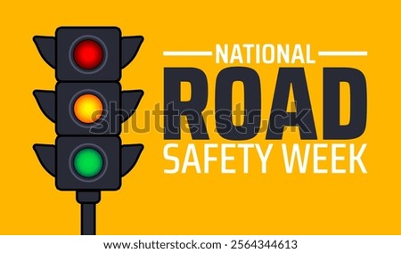 National Road safety week background banner or poster design template. observed every year in January. Holiday concept. Use to any Template, card, poster, placard, template.