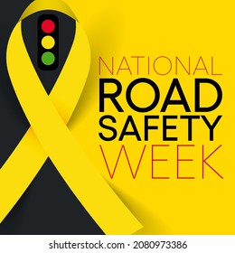 National Road safety week is observed every year in January and in May, It aims at making the roads and streets safer. Vector illustration