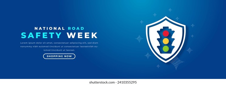 National Road Safety Week Paper cut style Vector Design Illustration for Background, Poster, Banner, Advertising, Greeting Card