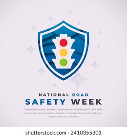 National Road Safety Week Paper cut style Vector Design Illustration for Background, Poster, Banner, Advertising, Greeting Card