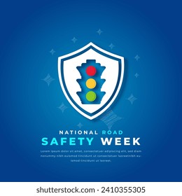 National Road Safety Week Paper cut style Vector Design Illustration for Background, Poster, Banner, Advertising, Greeting Card