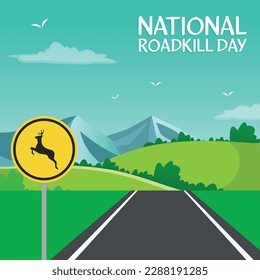 national roadkill day . Design suitable for greeting card poster and banner