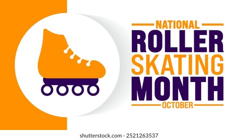 National roller skating month background or banner design template is observed every year in October. Holiday concept. Template for card, poster, placard, template. eps 10