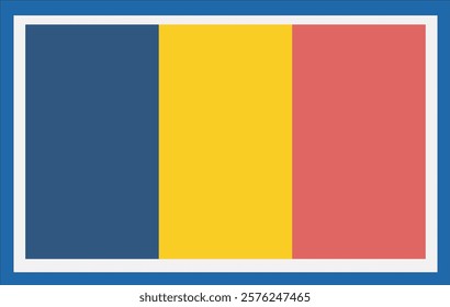 National Romania flag, official colors and proportion correctly. National Romania flag. Vector illustration. Romania flag vector icon, simple, flat design for web or mobile app.