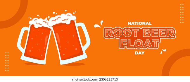 National Root Beer Float Day on 06 August Banner Background. Horizontal Banner Template Design. Vector Illustration