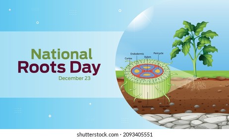National Roots Day on december 23 business brochure flyer banner design horizontal template vector, cover presentation abstract, modern publication poster and flag-banner.