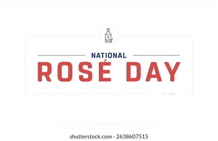 National Rose Day on white background, Typographic Design of National Rose Day, Vector Design of National Rose Day, National Rose Day Design