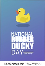 national rubber ducky day january 15 vector illustration, suitable for web banner or card campaign