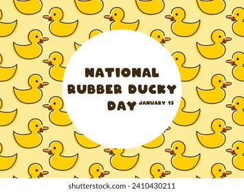 National Rubber Ducky Day. January 13. Seamless pattern. Eps 10.