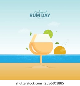 National Rum Day creative ads design. Rum Day, Aug 16, vector 3d illustration