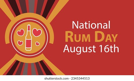 National Rum Day vector banner design. Happy National Rum Day modern minimal graphic poster illustration.