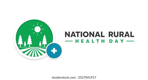 National Rural Health Day. Rural and plus icon. Great for cards, banners, posters, social media and more. White background.