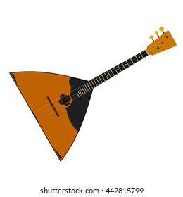 The national Russian musical instrument on a white background. Balalaika. Isolate. Subject 
of Russian culture. Stock vector illustration