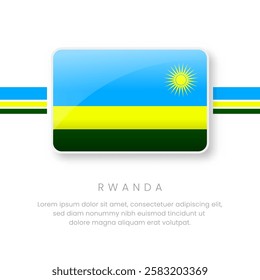 National Rwanda Flag.Vector Rwanda Button Flag. Realistic National Flag Design and Vector Template.