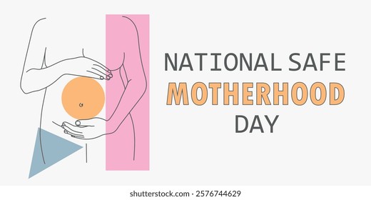 National Safe Motherhood Day. Pregnant woman outline symbol. Abstract vector illustration