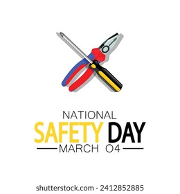 National safety day good for national safety day celebration.  national safety day good for national safety day celebration. flat design. flyer design