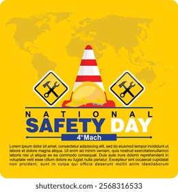 National Safety Day, March 4, Poster and Banner vector