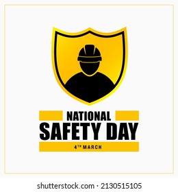 National Safety Day, Poster, Banner design, Safety Icon and Symbols, Vector and illustration.