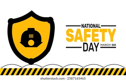 National Safety Day. This holiday-themed design is perfect for backgrounds, banners, greeting cards, posters with text inscription, Classic social media posts. Vector illustration
