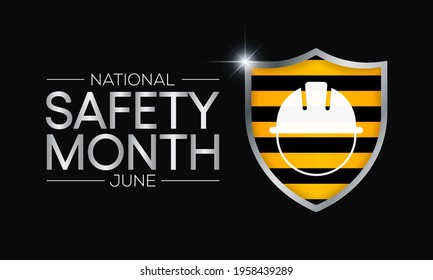 National safety month is celebrated every year in June to remind us the importance of safety and awareness of our surroundings. Vector illustration