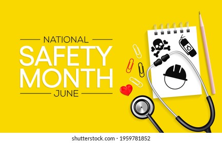 National Safety Month Celebrated Every Year Stock Vector (Royalty Free ...