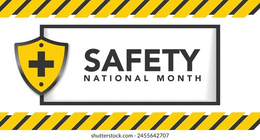 National safety month is celebrated every year in June to remind us the importance of safety and awareness of our surroundings. Vector illustration